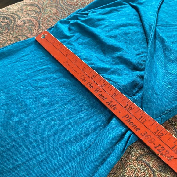 Horny Toad Empirical dress Turquoise short Sleeve wrap nursing amazing cotton XS - Picture 5 of 11